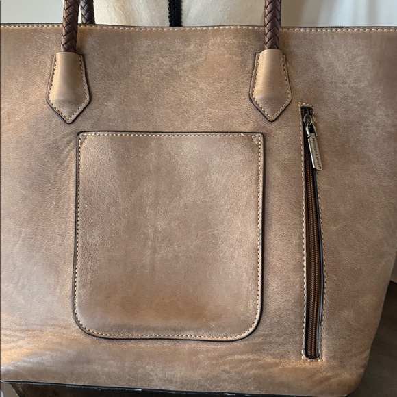 Montana West Pewter Brown Faux Leather Concealed Carry Bag Tote Braided Details - Picture 12 of 15